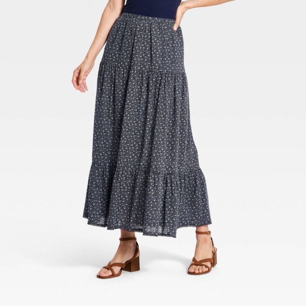 Universal Thread - Women's Printed Maxi Full Skirt - Universal Thread Blue